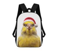 sinyumoney Kids School Backpack 3D Printed Christmas Canary Portrait Backpack Rucksack Sports Backpacks For Boys And Girls Fashion Knapsack 17inch
