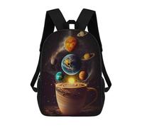 sinyumoney Kids School Backpack 3D Printed Coffee Galaxy Dreams Backpack Rucksack Sports Backpacks For Boys And Girls Fashion Knapsack 17inch