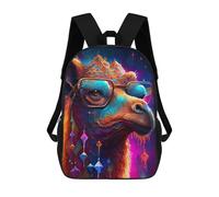 sinyumoney Kids School Backpack 3D Printed Colorful Camel with Glasses 17 Inch Backpack Rucksack Sports Backpacks for Boys And Girls Fashion Knapsack