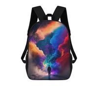 sinyumoney Kids School Backpack 3D Printed Colorful Clouds A Journey Through Vibrant Skies Backpack Rucksack Sports Backpacks For Boys And Girls Fashion Knapsack 17inch
