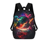 sinyumoney Kids School Backpack 3D Printed Colorful Universe Paint Backpack Rucksack Sports Backpacks for Boys And Girls Fashion Knapsack 17inch