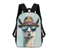 sinyumoney Kids School Backpack 3D Printed Cool Llama in Sunglasses Backpack Rucksack Sports Backpacks For Boys And Girls Fashion Knapsack 17inch