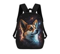 sinyumoney Kids School Backpack 3D Printed Corgi in Space -6 17 Inch Backpack Rucksack Sports Backpacks for Boys And Girls Fashion Knapsack