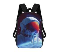 sinyumoney Kids School Backpack 3D Printed Cosmic Astronaut Helmet-7 Backpack Rucksack Sports Backpacks for Boys And Girls Fashion Knapsack 17inch