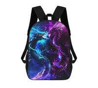 sinyumoney Kids School Backpack 3D Printed Cosmic Dragon Battle Backpack Rucksack Sports Backpacks for Boys And Girls Fashion Knapsack 17inch