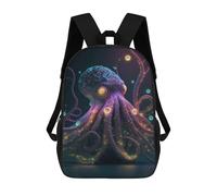 sinyumoney Kids School Backpack 3D Printed Cosmic Octopus 17 Inch Backpack Rucksack Sports Backpacks for Boys And Girls Fashion Knapsack