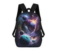 sinyumoney Kids School Backpack 3D Printed Cosmic Planets Art Print 17 Inch Backpack Rucksack Sports Backpacks for Boys And Girls Fashion Knapsack