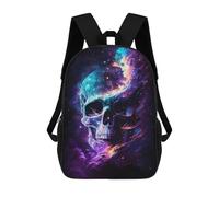 sinyumoney Kids School Backpack 3D Printed Cosmic Skull Art Print-7 17 Inch Backpack Rucksack Sports Backpacks for Boys And Girls Fashion Knapsack