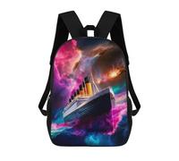 sinyumoney Kids School Backpack 3D Printed Cosmic Titanic Backpack Rucksack Sports Backpacks For Boys And Girls Fashion Knapsack 17inch