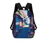 sinyumoney Kids School Backpack 3D Printed Cosy Pastel Street Backpack Rucksack Sports Backpacks For Boys And Girls Fashion Knapsack 17inch