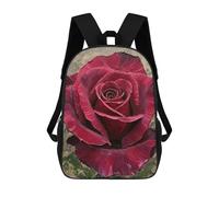 sinyumoney Kids School Backpack 3D Printed Crimson Rose Painting Backpack Rucksack Sports Backpacks for Boys And Girls Fashion Knapsack 17inch