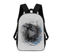 sinyumoney Kids School Backpack 3D Printed Crow Bird Art Backpack Rucksack Sports Backpacks for Boys And Girls Fashion Knapsack 17inch
