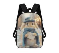 sinyumoney Kids School Backpack 3D Printed Cute Bunny Backpack Rucksack Sports Backpacks For Boys And Girls Fashion Knapsack 17inch