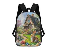 sinyumoney Kids School Backpack 3D Printed Cute Easter Bunny Painting Backpack Rucksack Sports Backpacks For Boys And Girls Fashion Knapsack 17inch