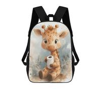 sinyumoney Kids School Backpack 3D Printed Cute Giraffe with Toilet Paper Roll Backpack Rucksack Sports Backpacks For Boys And Girls Fashion Knapsack 17inch