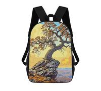 sinyumoney Kids School Backpack 3D Printed Cute Travel Bags Ancient Tree Vintage Children Outdoor Casual Daypack Backpacks for Girls Women 17inch
