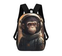 sinyumoney Kids School Backpack 3D Printed Cute Travel Bags Astronaut Space Monkey Children Outdoor Casual Daypack Backpacks for Girls Women 17inch