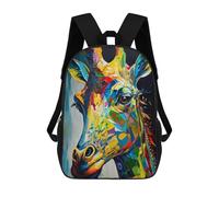 sinyumoney Kids School Backpack 3D Printed Cute Travel Bags Colored Wild Giraffe Children Outdoor Casual Daypack Backpacks for Girls Women 17inch