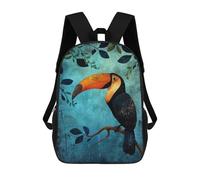 sinyumoney Kids School Backpack 3D Printed Cute Travel Bags Colorful Toucan Perch Children Outdoor Casual Daypack Backpacks for Girls Women 17inch