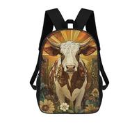 sinyumoney Kids School Backpack 3D Printed Cute Travel Bags Cow Children Outdoor Casual Daypack Backpacks for Girls Women 17inch