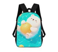 sinyumoney Kids School Backpack 3D Printed Cute Travel Bags Cute Bear Floating Balls Children Outdoor Casual Daypack Backpacks for Girls Women 17inch