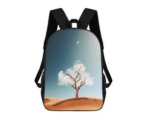 sinyumoney Kids School Backpack 3D Printed Cute Travel Bags Desert Cloud Tree Silhouette Children Outdoor Casual Daypack Backpacks for Girls Women 17inch