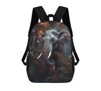 sinyumoney Kids School Backpack 3D Printed Cute Travel Bags Elephant in Enchanted Forest -1 Children Outdoor Casual Daypack Backpacks for Girls Women 17inch