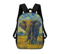sinyumoney Kids School Backpack 3D Printed Cute Travel Bags Elephant in Starry Night Style Children Outdoor Casual Daypack Backpacks for Girls Women 17inch