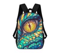 sinyumoney Kids School Backpack 3D Printed Cute Travel Bags Emerald Dragon Eye Children Outdoor Casual Daypack Backpacks for Girls Women 17inch
