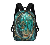 sinyumoney Kids School Backpack 3D Printed Cute Travel Bags Enchanted Crystal Cavern Children Outdoor Casual Daypack Backpacks for Girls Women 17inch