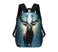 sinyumoney Kids School Backpack 3D Printed Cute Travel Bags Enchanted Forest Stag Children Outdoor Casual Daypack Backpacks for Girls Women 17inch