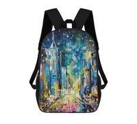 sinyumoney Kids School Backpack 3D Printed Cute Travel Bags Evening on Fifth Avenue Children Outdoor Casual Daypack Backpacks for Girls Women 17inch