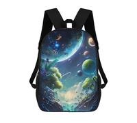 sinyumoney Kids School Backpack 3D Printed Cute Travel Bags Fantasy Cosmic Landscape -7 Children Outdoor Casual Daypack Backpacks for Girls Women 17inch