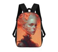 sinyumoney Kids School Backpack 3D Printed Cute Travel Bags Flame of Passion Artistic Portrait -1 Children Outdoor Casual Daypack Backpacks for Girls Women 17inch