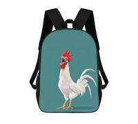sinyumoney Kids School Backpack 3D Printed Cute Travel Bags Funny Chicken Children Outdoor Casual Daypack Backpacks for Girls Women 17inch