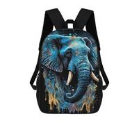 sinyumoney Kids School Backpack 3D Printed Cute Travel Bags Galactic Elephant Majesty -2 Children Outdoor Casual Daypack Backpacks for Girls Women 17inch