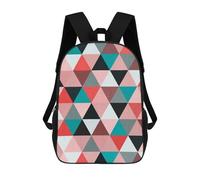 sinyumoney Kids School Backpack 3D Printed Cute Travel Bags Geometric Traits 2 Children Outdoor Casual Daypack Backpacks for Girls Women 17inch