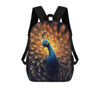 sinyumoney Kids School Backpack 3D Printed Cute Travel Bags Glowing Peacock Children Outdoor Casual Daypack Backpacks for Girls Women 17inch