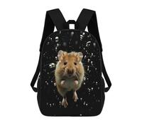 sinyumoney Kids School Backpack 3D Printed Cute Travel Bags Hamster Through Raindrops Children Outdoor Casual Daypack Backpacks for Girls Women 17inch