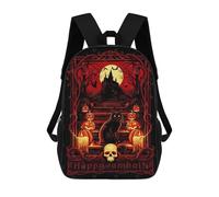 sinyumoney Kids School Backpack 3D Printed Cute Travel Bags Happy Samhain Children Outdoor Casual Daypack Backpacks for Girls Women 17inch