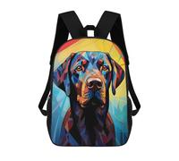 sinyumoney Kids School Backpack 3D Printed Cute Travel Bags Labrador Dog Stained Glass Children Outdoor Casual Daypack Backpacks for Girls Women 17inch