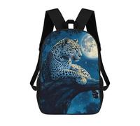 sinyumoney Kids School Backpack 3D Printed Cute Travel Bags Leopard Under Moonlight Children Outdoor Casual Daypack Backpacks for Girls Women 17inch