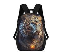 sinyumoney Kids School Backpack 3D Printed Cute Travel Bags Mystical Cosmic Tiger Children Outdoor Casual Daypack Backpacks for Girls Women 17inch