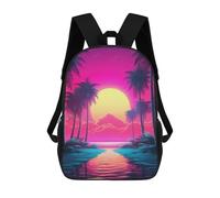 sinyumoney Kids School Backpack 3D Printed Cute Travel Bags Neon Dreamscape Reverie Children Outdoor Casual Daypack Backpacks for Girls Women 17inch