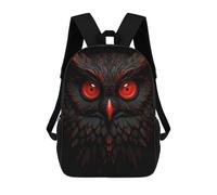 sinyumoney Kids School Backpack 3D Printed Cute Travel Bags Owl Red And Black Animals Children Outdoor Casual Daypack Backpacks for Girls Women 17inch