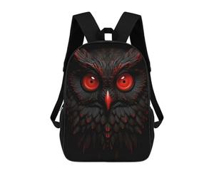 sinyumoney Kids School Backpack 3D Printed Cute Travel Bags Owl Red And Black Animals Children Outdoor Casual Daypack Backpacks for Girls Women 17inch