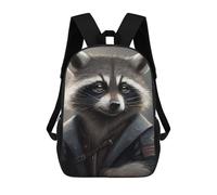sinyumoney Kids School Backpack 3D Printed Cute Travel Bags Raccoon in Historical Costume Children Outdoor Casual Daypack Backpacks for Girls Women 17inch
