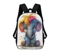 sinyumoney Kids School Backpack 3D Printed Cute Travel Bags Rainbow Elephant Children Outdoor Casual Daypack Backpacks for Girls Women 17inch