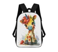 sinyumoney Kids School Backpack 3D Printed Cute Travel Bags Rainbow Giraffe Unicorn Children Outdoor Casual Daypack Backpacks for Girls Women 17inch