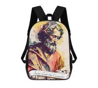 sinyumoney Kids School Backpack 3D Printed Cute Travel Bags Saint Luke The Evangelist Children Outdoor Casual Daypack Backpacks for Girls Women 17inch
